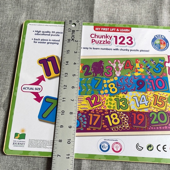 Chunky puzzle 123 educational math helper homeschool tutor learning toy - Picture 7 of 9
